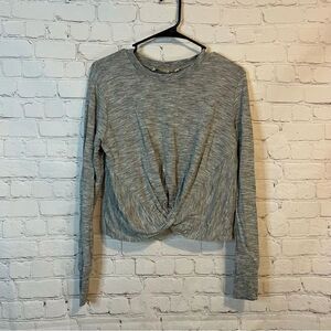 Athleta Grey Tied Front Sweater size small